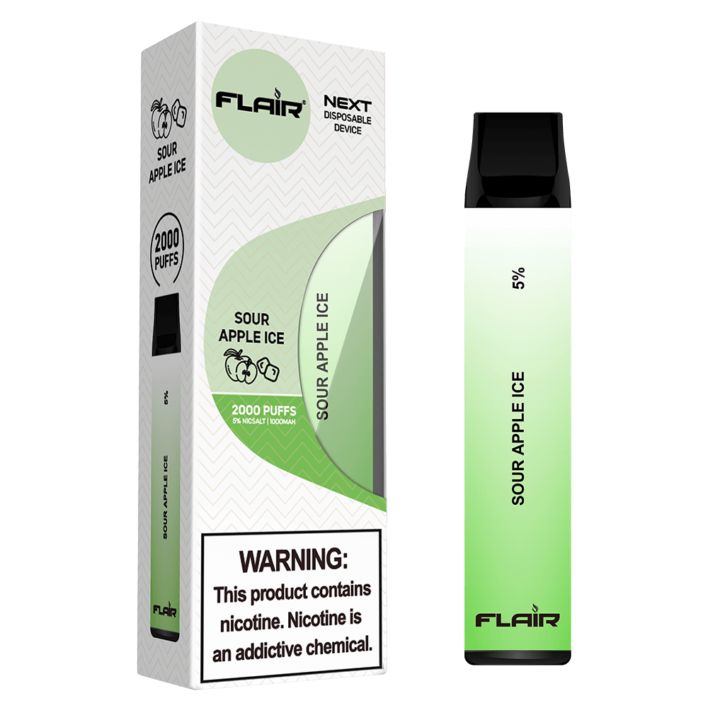 Flair Next Synthetic Nicotine Disposable Device (Sour Apple Ice - 2000 puffs)