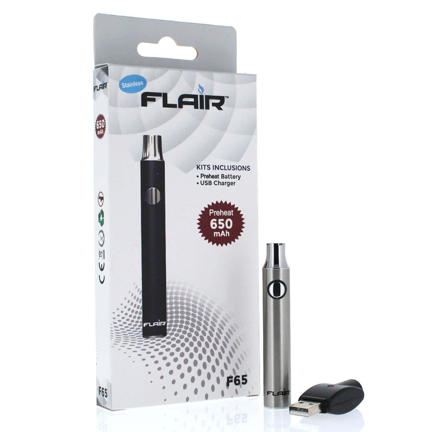 Flair Battery F65 650 Mah Preheat (Stainless Steel)