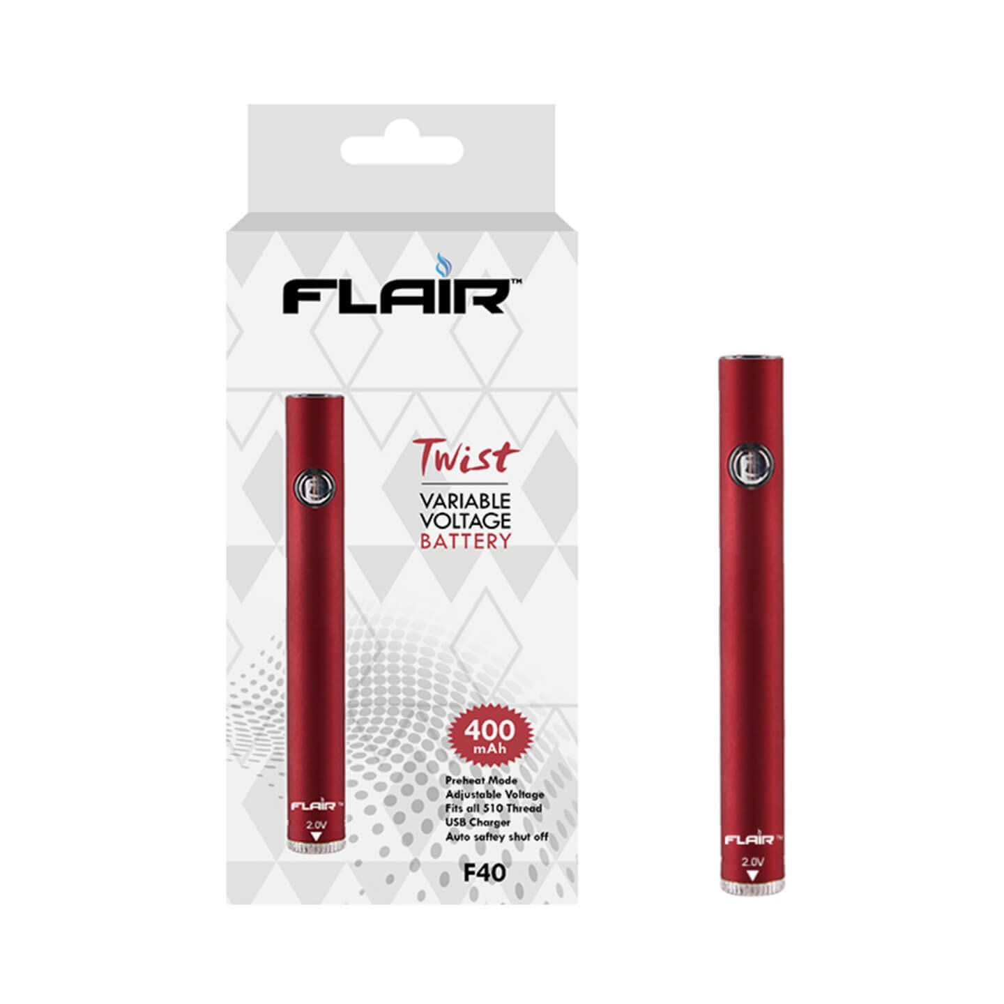 Flair Twist variable voltage battery 400mah(Red) F40