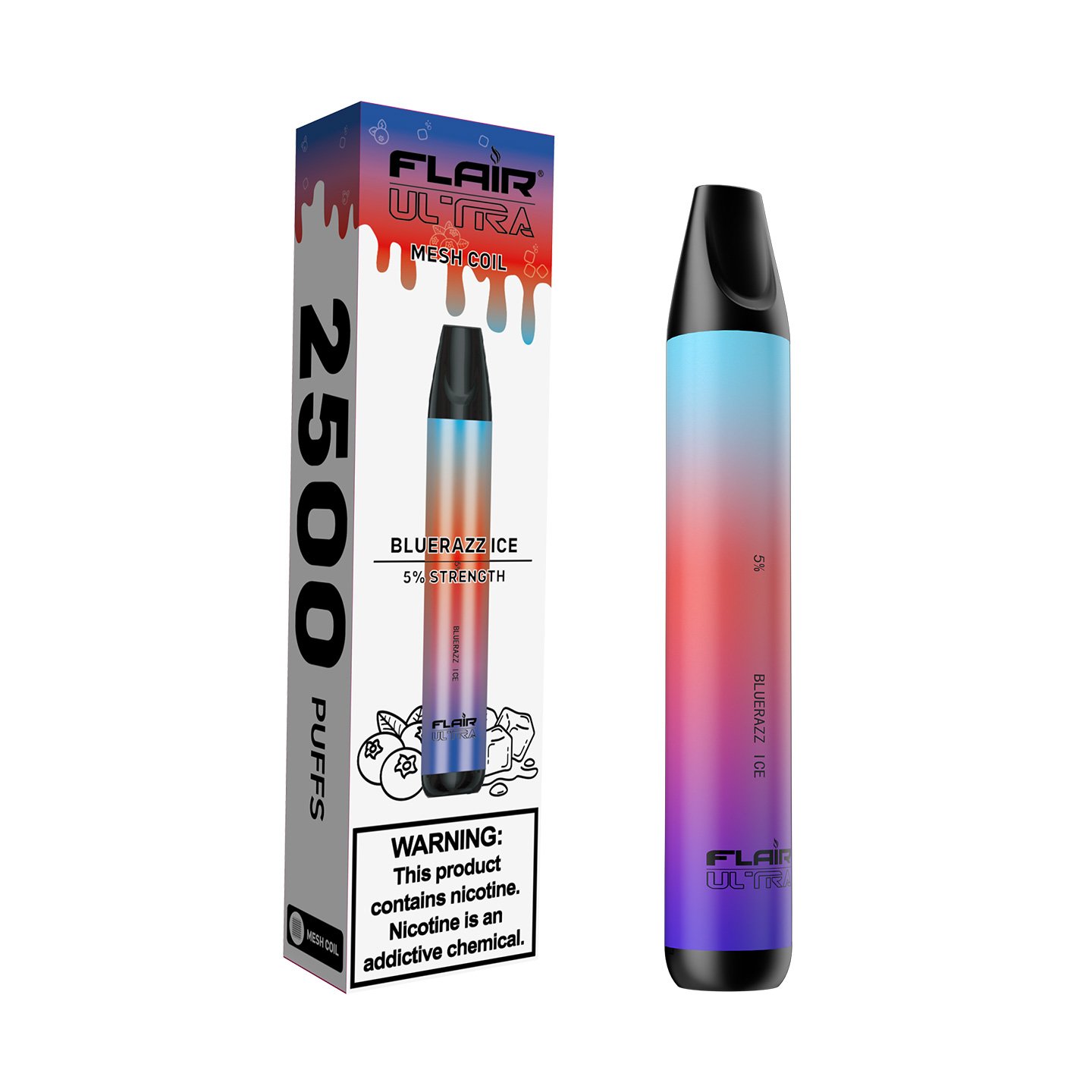 Flair Ultra Disposable Devices (Bluerazz Ice - 2500 Puffs)