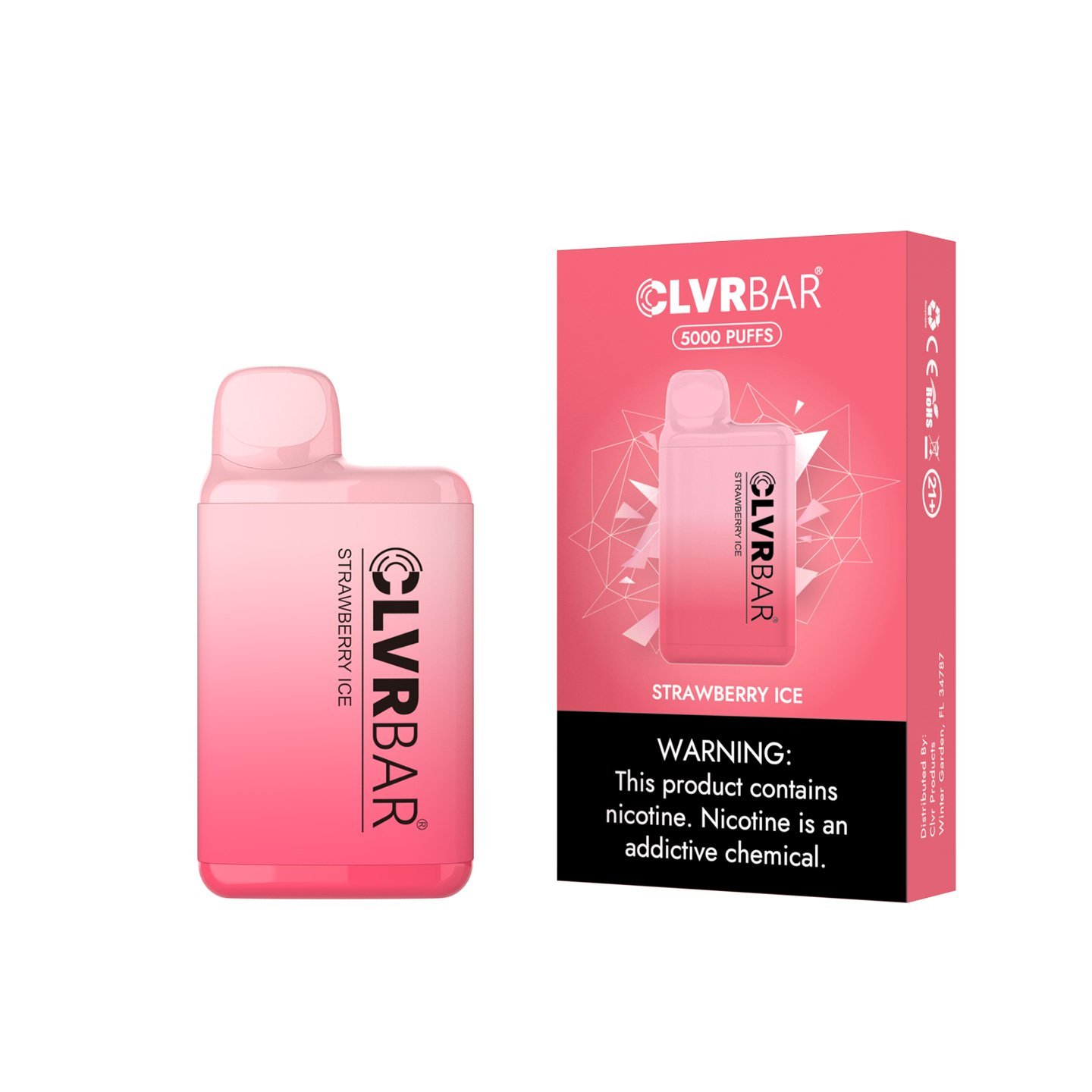 CLVRBAR Disposable Device (Strawberry Ice - 5000 Puffs)