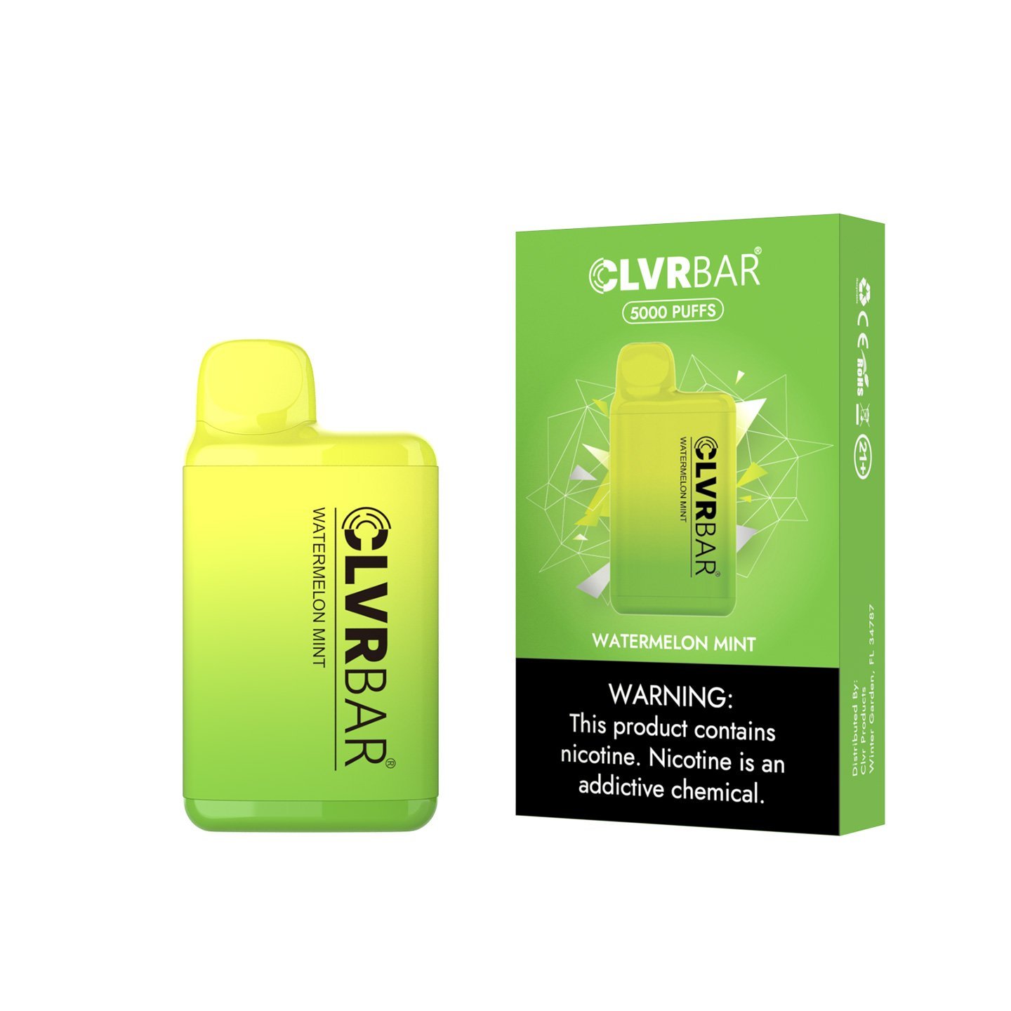 CLVRBAR Disposable Device (Watermelon Mint- 5000 Puffs)