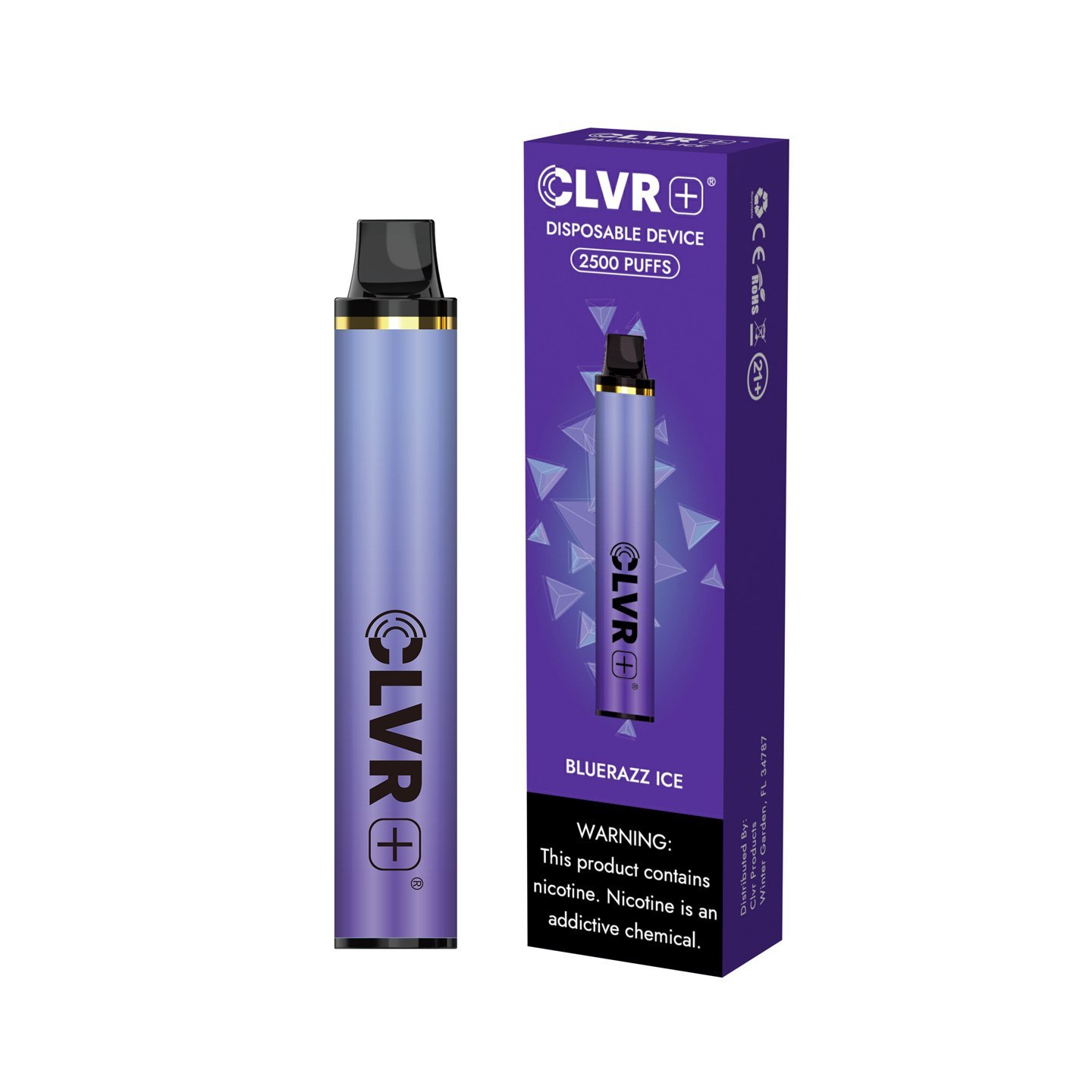 CLVRPlus Disposable Device (Bluerazz Ice- 2500 Puffs)