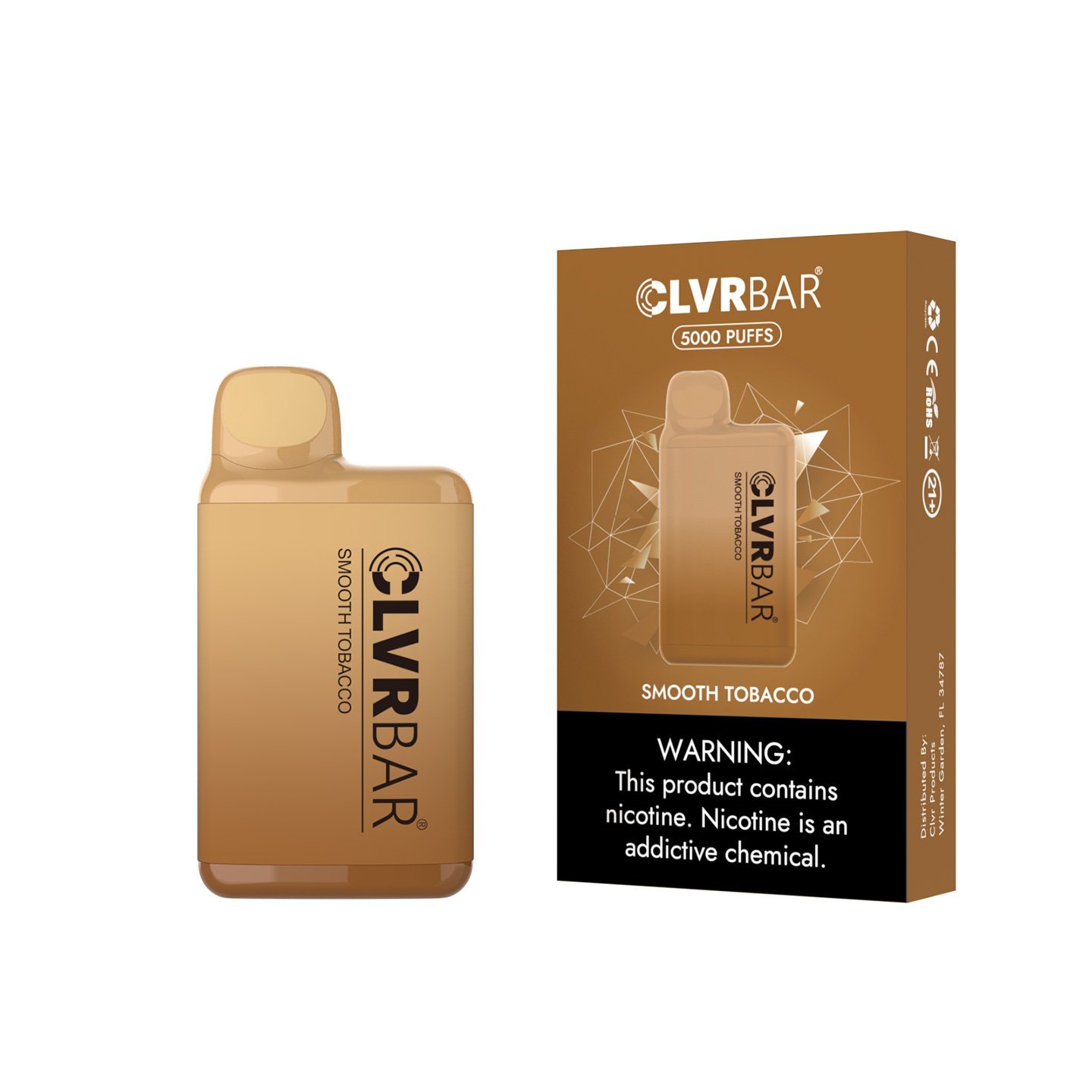 CLVRBAR Disposable Device (Smooth Tobacco- 5000 Puffs)