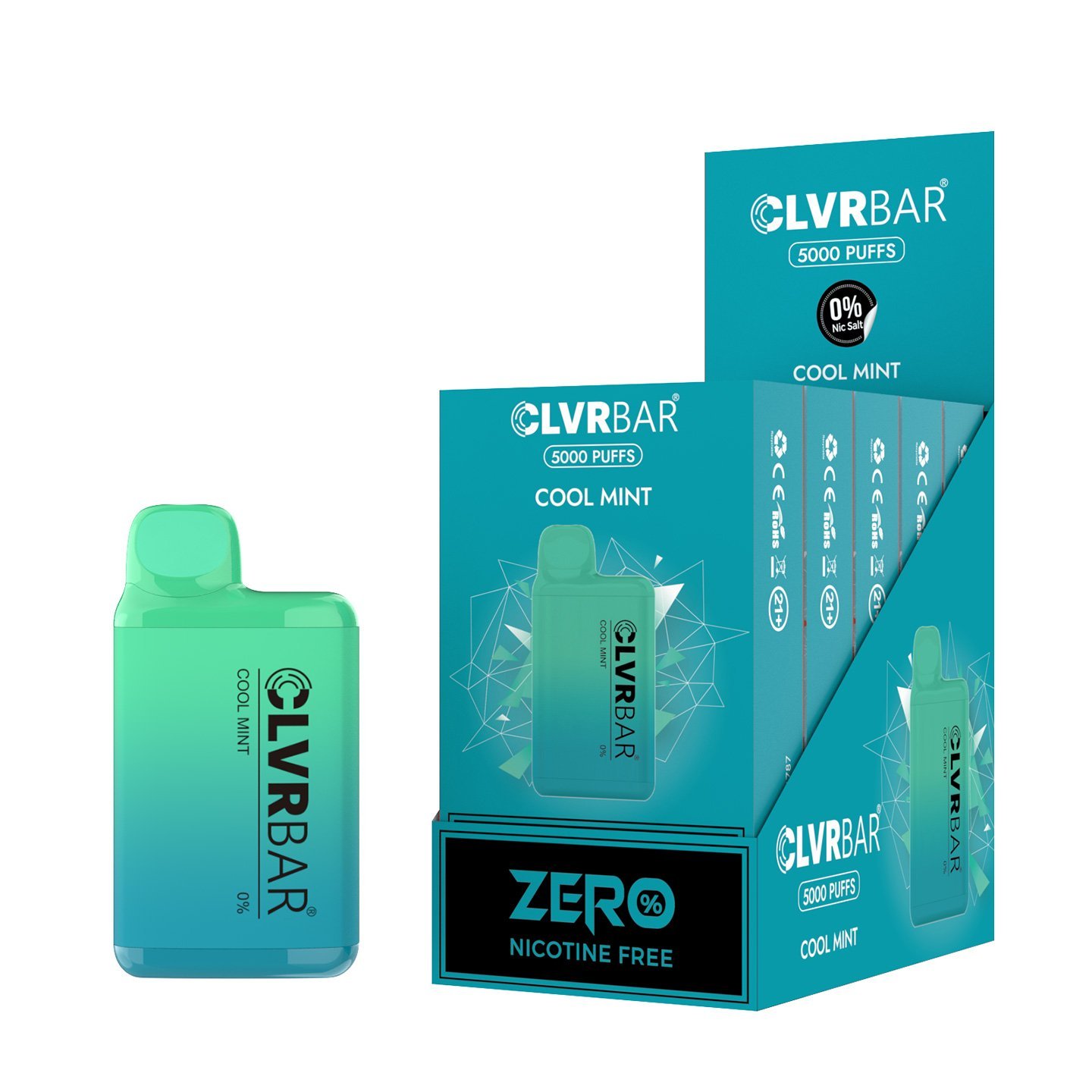 CLVRBAR Zero Nicotine Disposable Device (Cool Mint - 5000 Puffs)