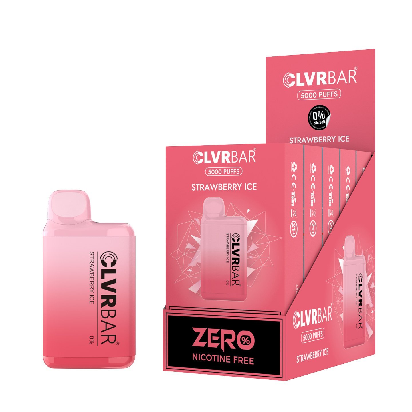 CLVRBAR Zero Nicotine Disposable Device (Strawberry Ice - 5000 Puffs)