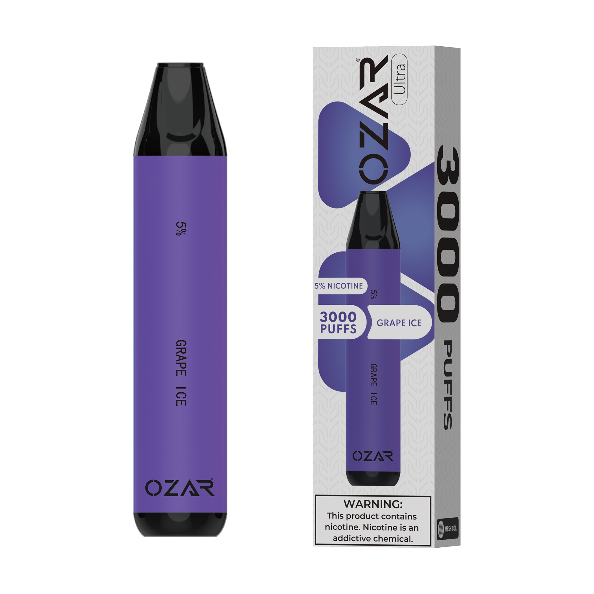 Ozar Ultra Disposable Vape Grape Ice 3000 Puffs